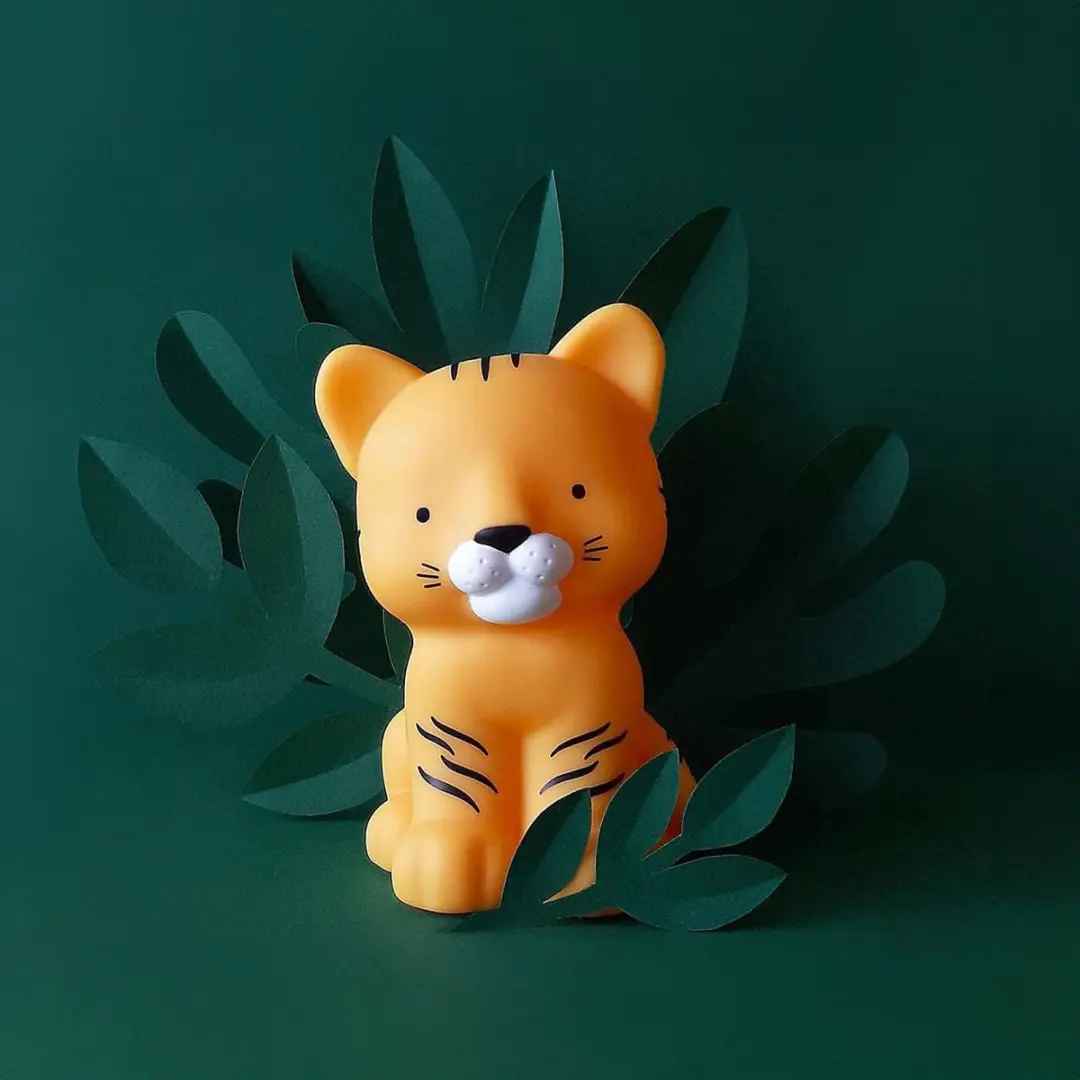 A Little Lovely Company Little Light Tijger Kinderlamp - Geel - 3x AAA