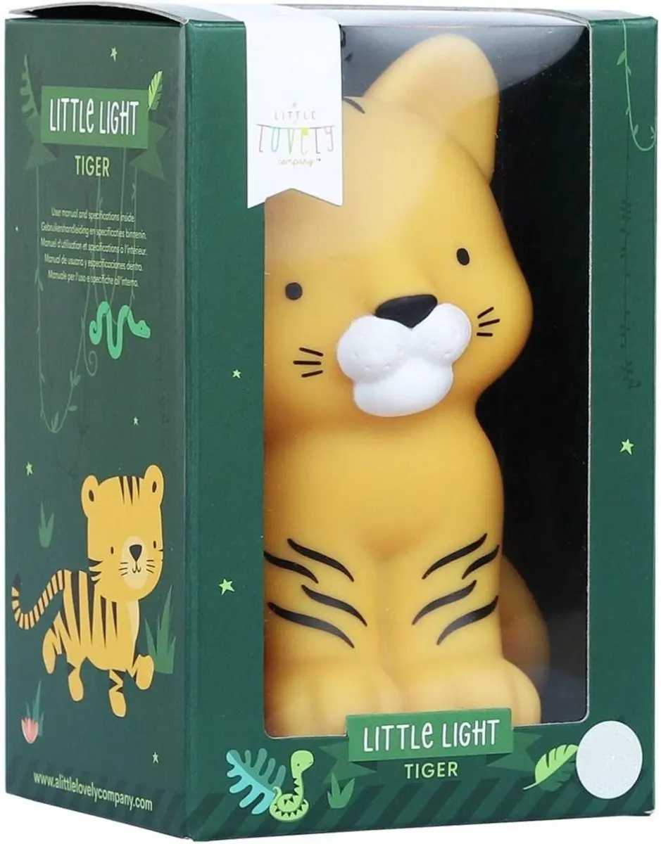 A Little Lovely Company Little Light Tijger Kinderlamp - Geel - 3x AAA