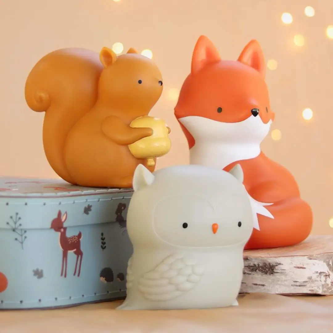 A Little Lovely Company Little Light Vos Kinderlampje - 1 Lichtpunt - Wit - 3x AAA