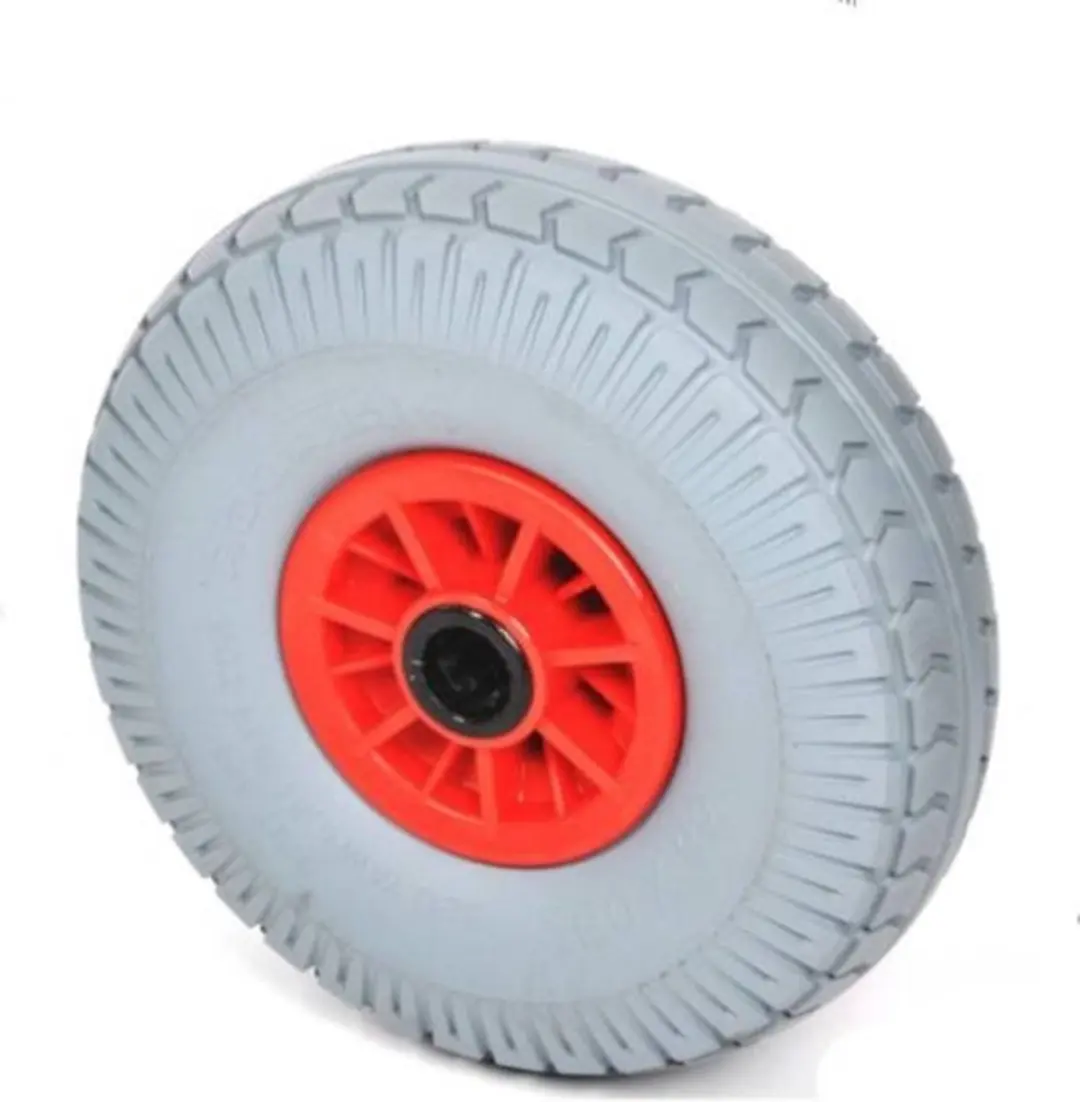 Matador Steekwagenwiel Ø260x85mm PU-band - Ø20mm as - Grijs/Rood