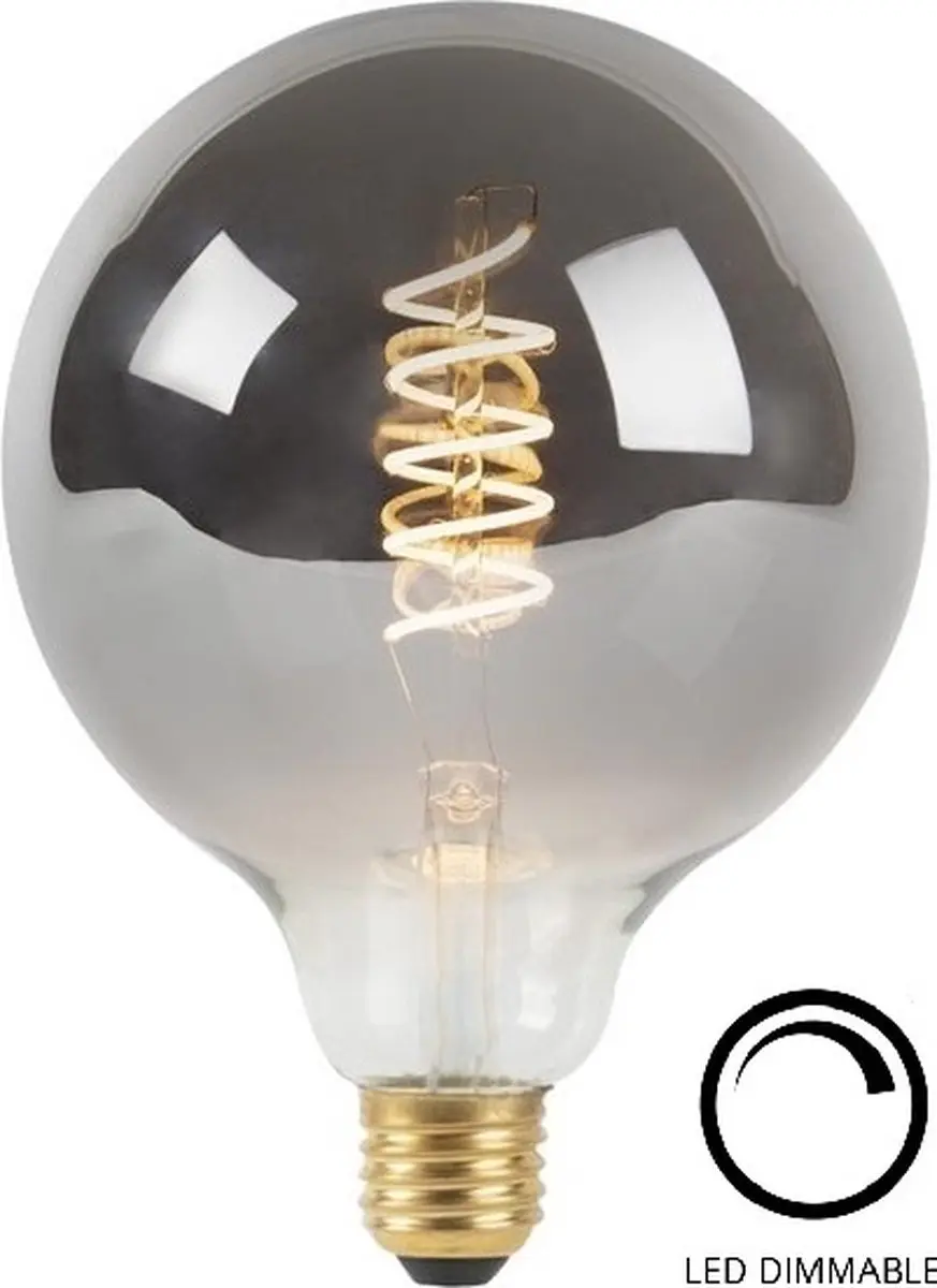 Highlight E27 4W Rookglas Spiraal 80mm - Dimbaar