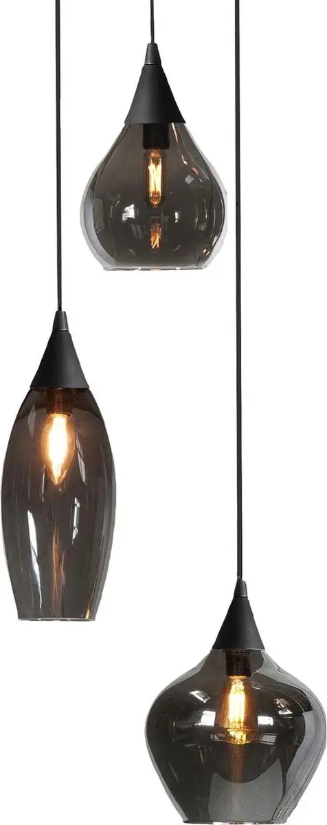 HighLight Cambio Hanglamp 3 Lichts - Zwart/Smoke