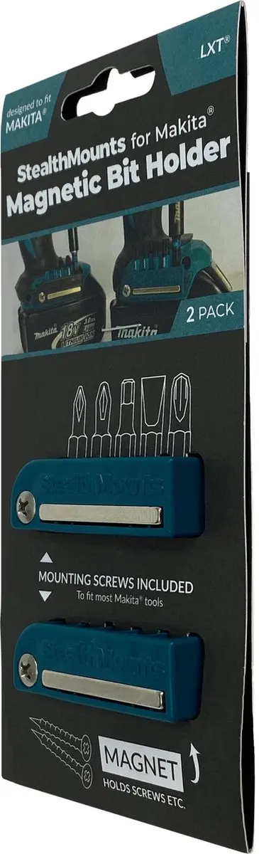 StealthMounts BH-MK-BLU-2 Magnetische Bithouder - Blauw - 2 Stuks