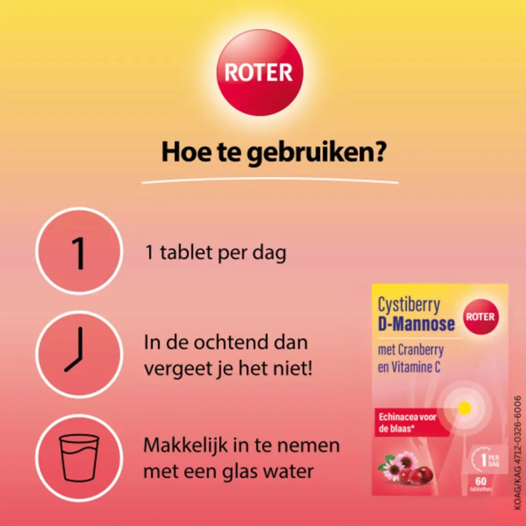 Roter Cystiberry D-Mannose 120 tabletten - 2 Stuks