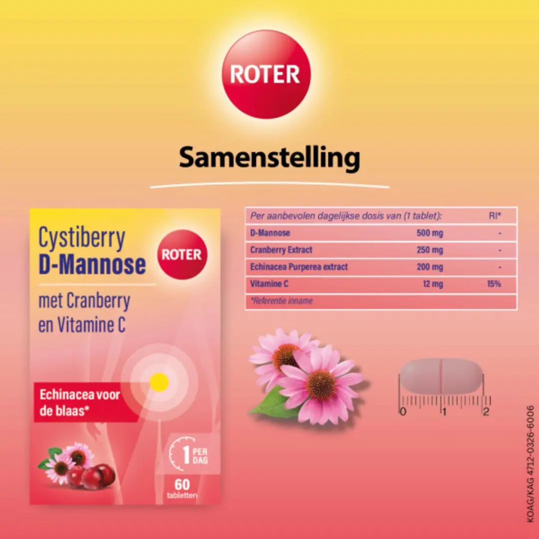 Roter Cystiberry D-Mannose 120 tabletten - 2 Stuks