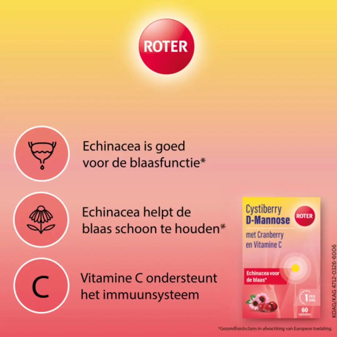 Roter Cystiberry D-Mannose 120 tabletten - 2 Stuks