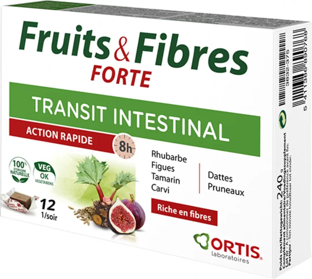 Ortis Vruchten & Vezels Darmtransit Kauwtabletten - 12 Stuks