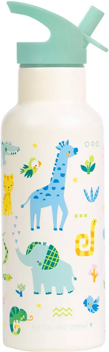 A Little Lovely Company XL Dubbelwandige RVS Drinkfles Jungle