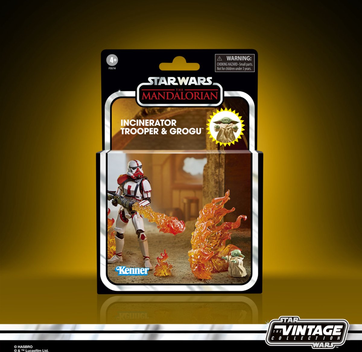 Hasbro Star Wars Actiefiguur Incinerator Trooper & Grogu 10 cm The Mandalorian Vintage Collection 2022 Multicolours