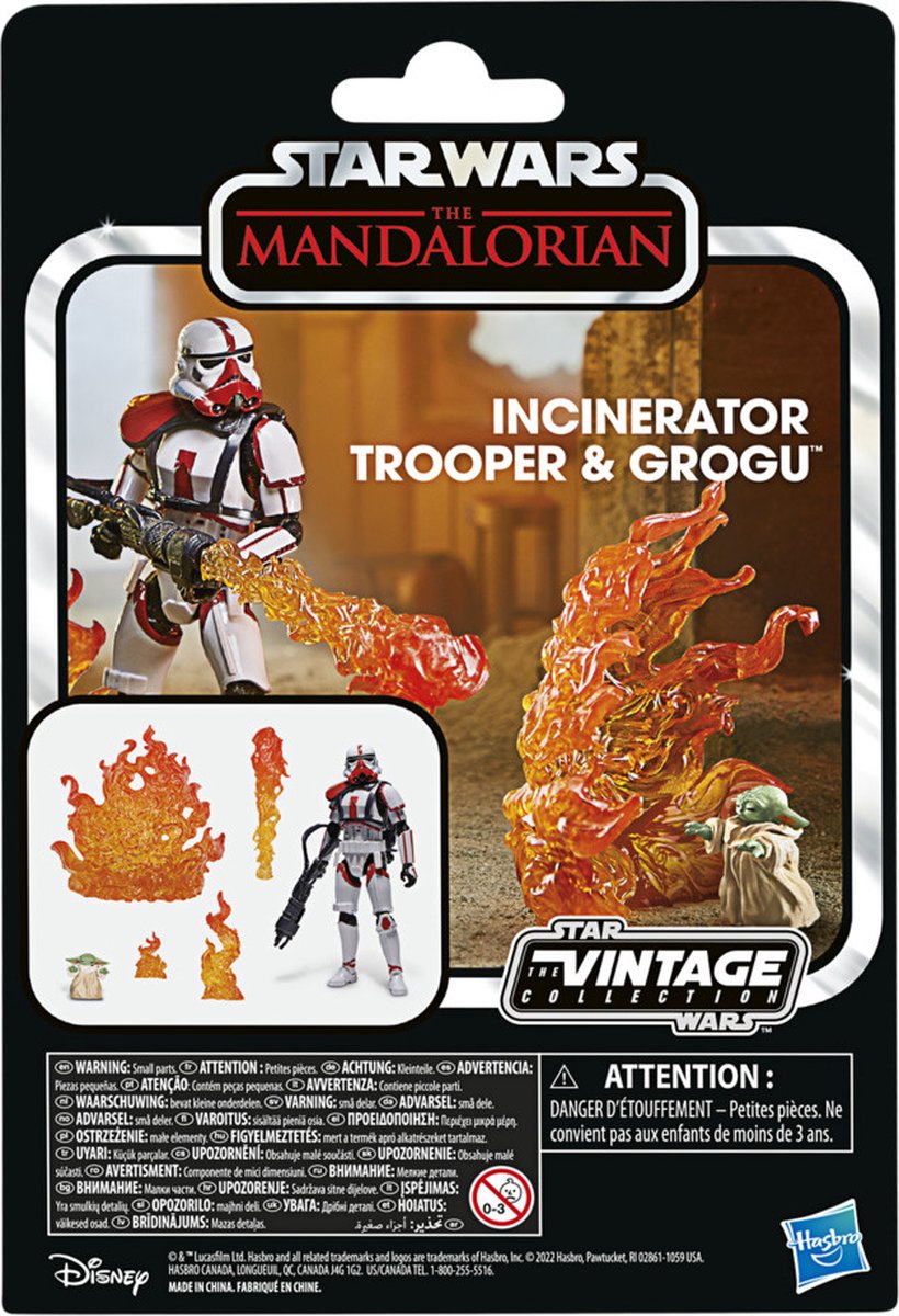 Hasbro Star Wars Actiefiguur Incinerator Trooper & Grogu 10 cm The Mandalorian Vintage Collection 2022 Multicolours