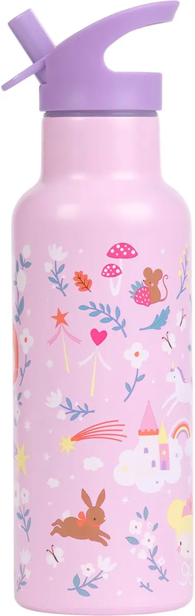 A Little Lovely Company XL Dubbelwandige RVS Drinkfles - Prinsessen