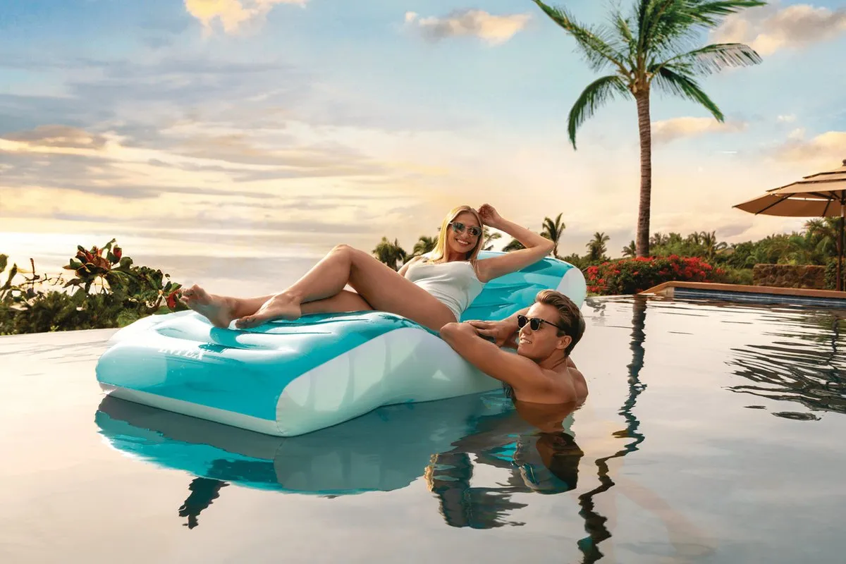Intex Splash Lounge Luchtbed 191x99cm - Blauw/Wit - afbeelding 6 van 6