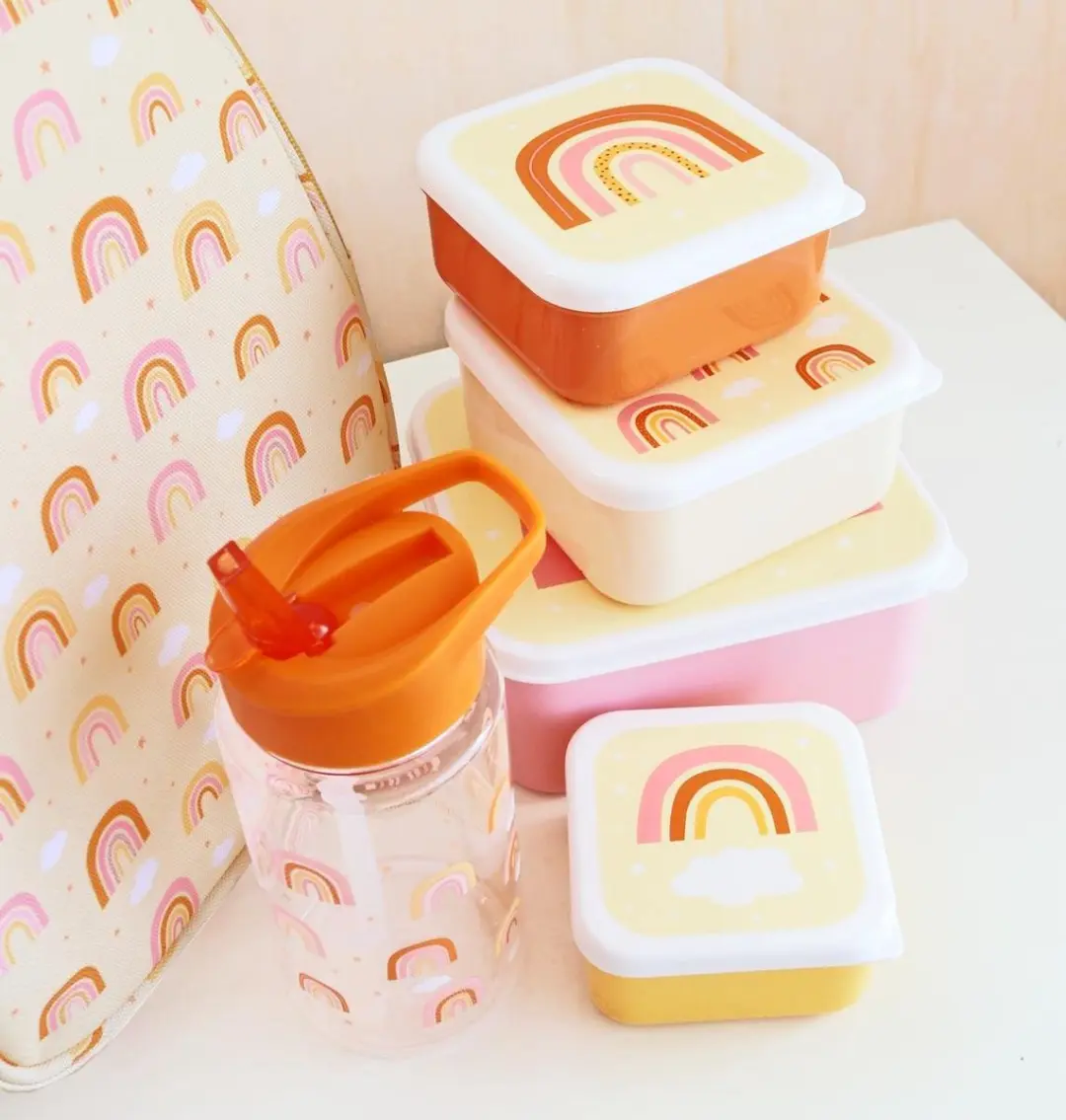 A Little Lovely Company Regenbogen Brooddoos - 4-delig