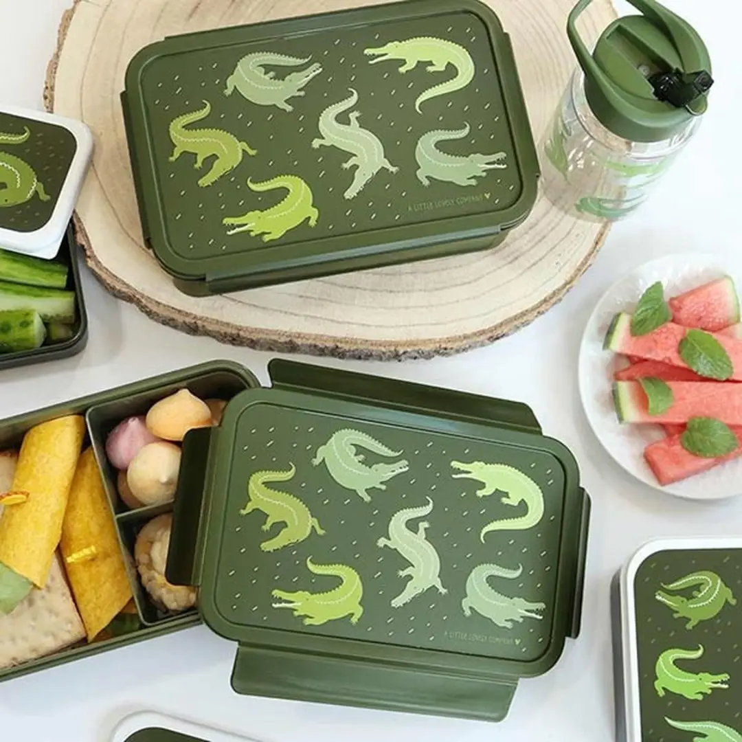 A Little Lovely Company Bento Brooddoos Krokodillen - 3 Vakken