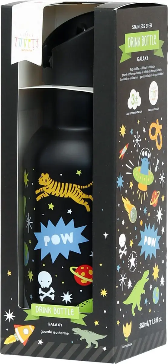 A Little Lovely Company Dubbelwandige RVS Drinkfles Galaxy