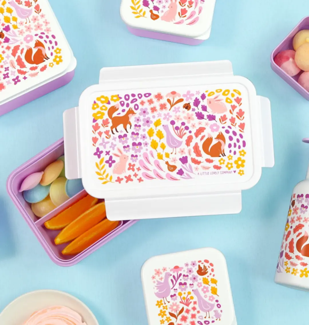 A Little Lovely Company Bento Lunchbox Bloementuin - 1,2L - 3 Vakken