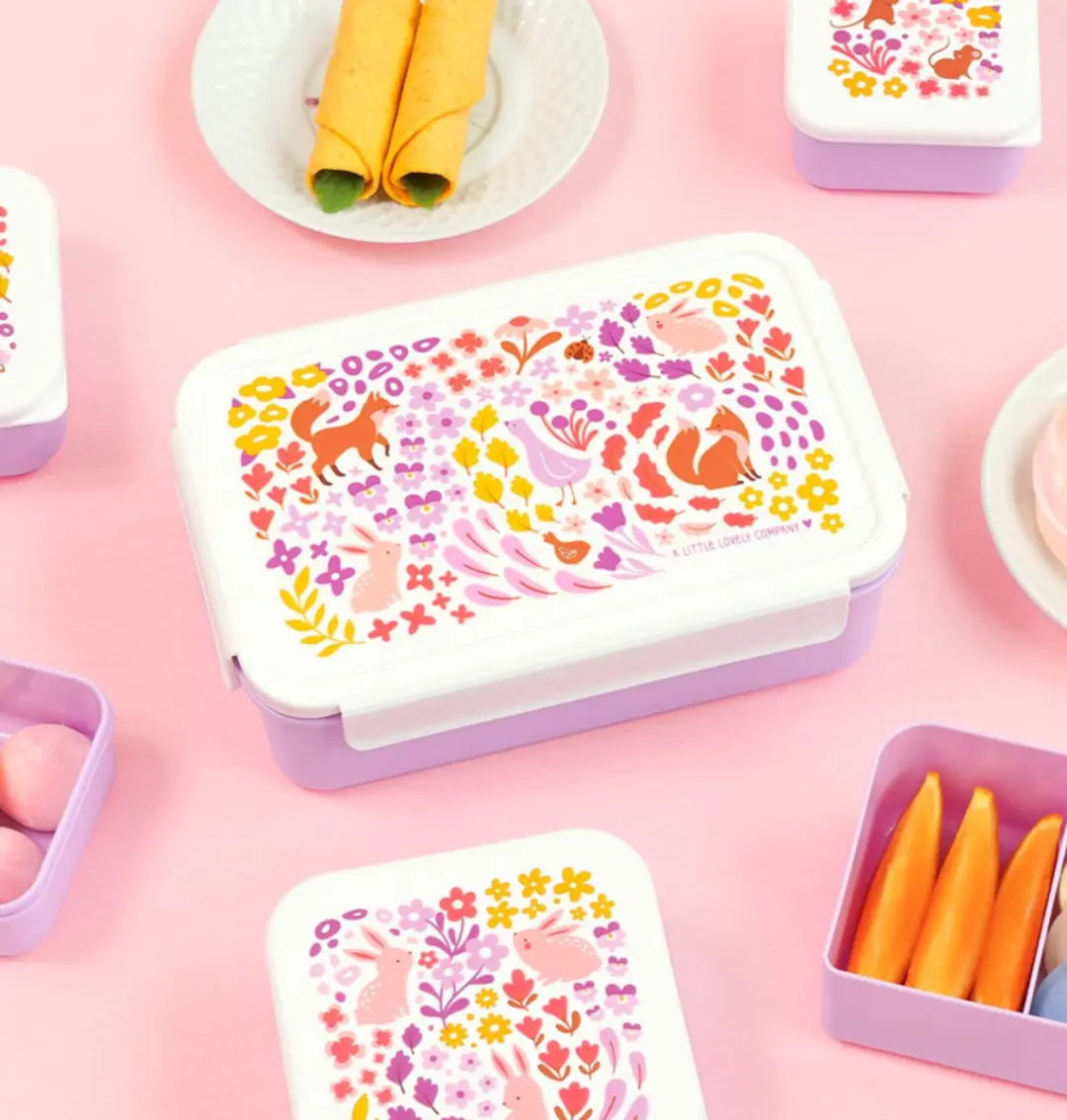 A Little Lovely Company Bento Lunchbox Bloementuin - 1,2L - 3 Vakken