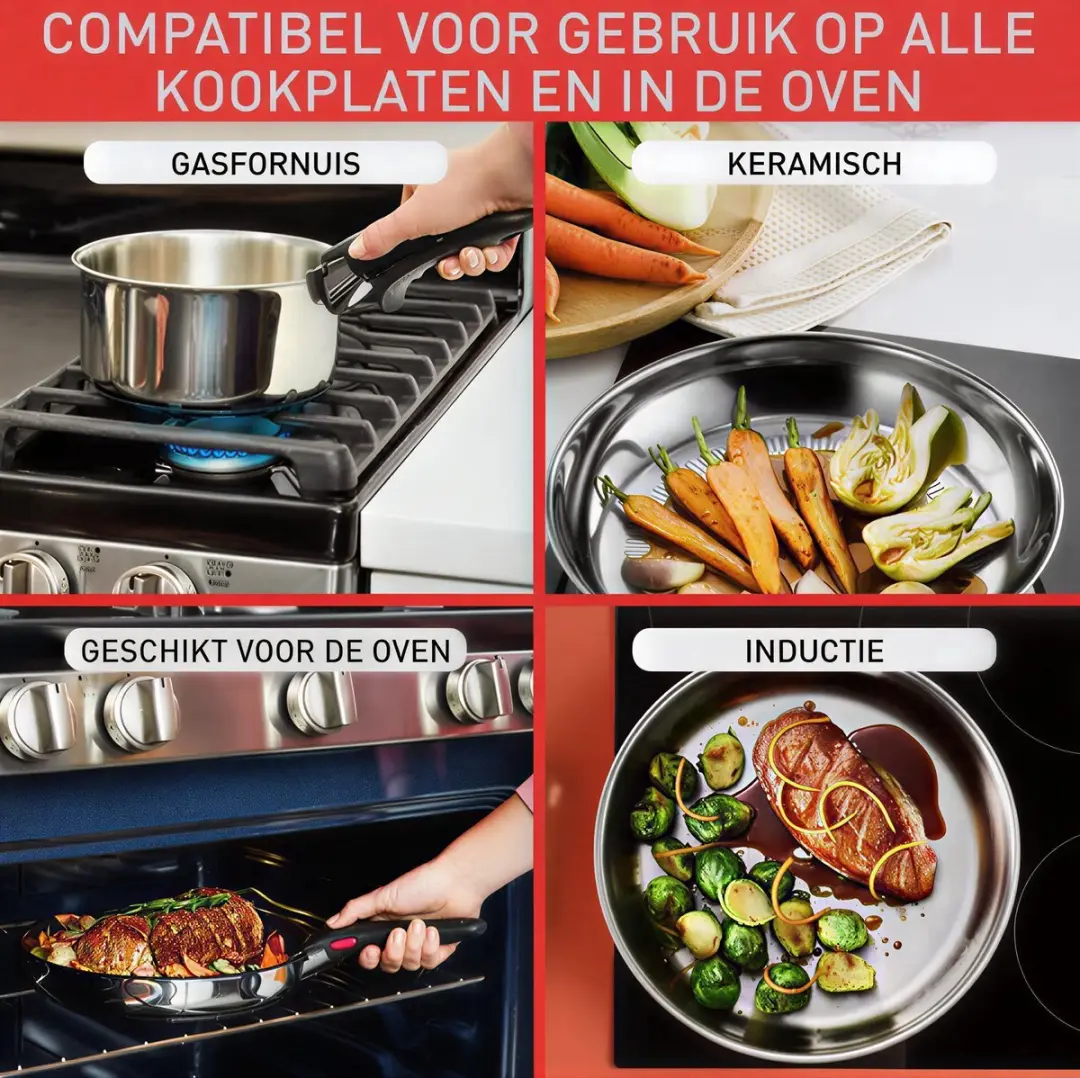 Tefal Ingenio Emotion L897SB74 Pannenset - 11-delig - Zilver