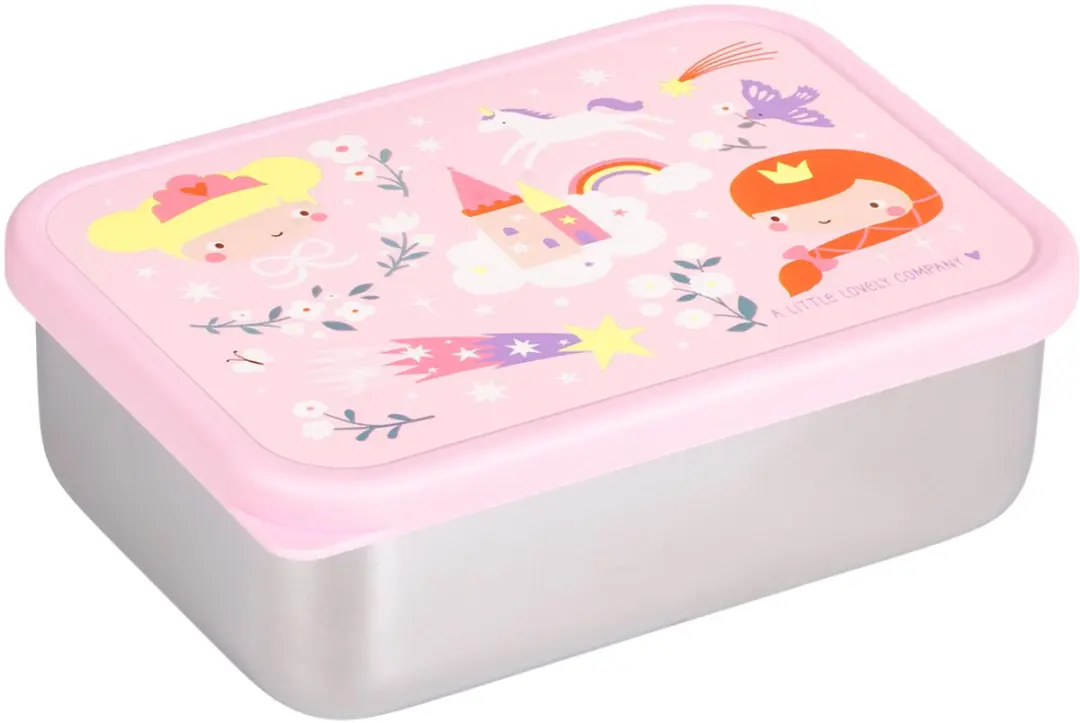 A Little Lovely Company Prinsessen RVS Lunchbox 0.9L - 2-delig