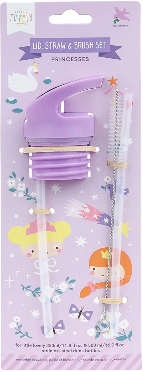 A Little Lovely Company Princesses Dop Rietje Borstel - Paars