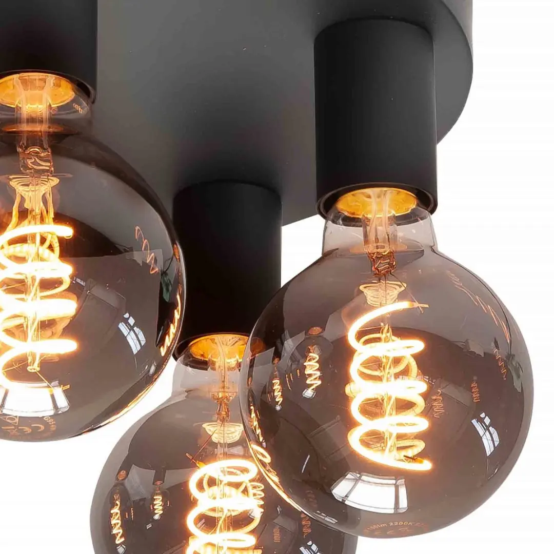 Highlight Basic Plafondlamp 3 Lichts - 30cm - Zwart