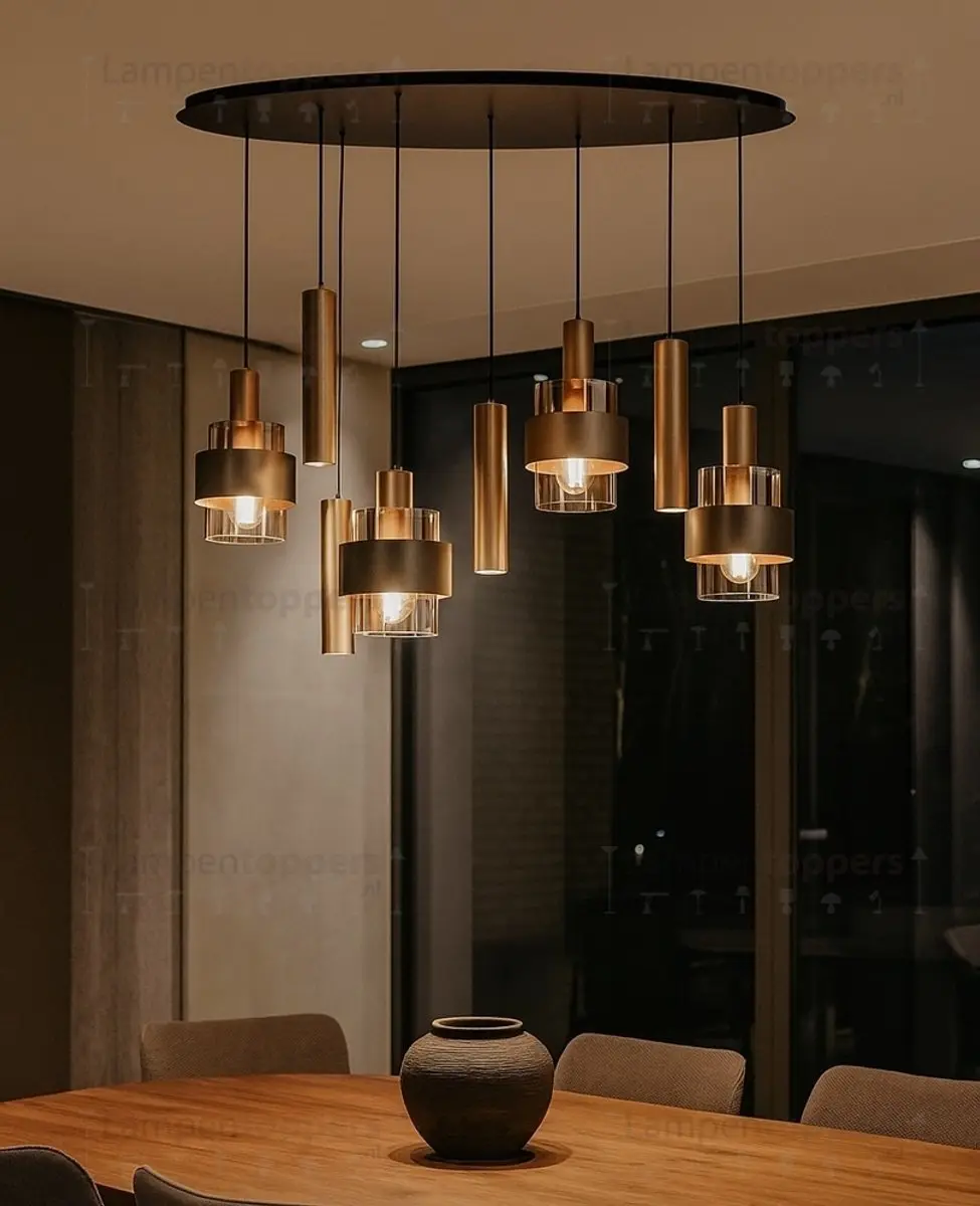 Highlight Hanglamp Marrone 3-lichts - Brons/Amber