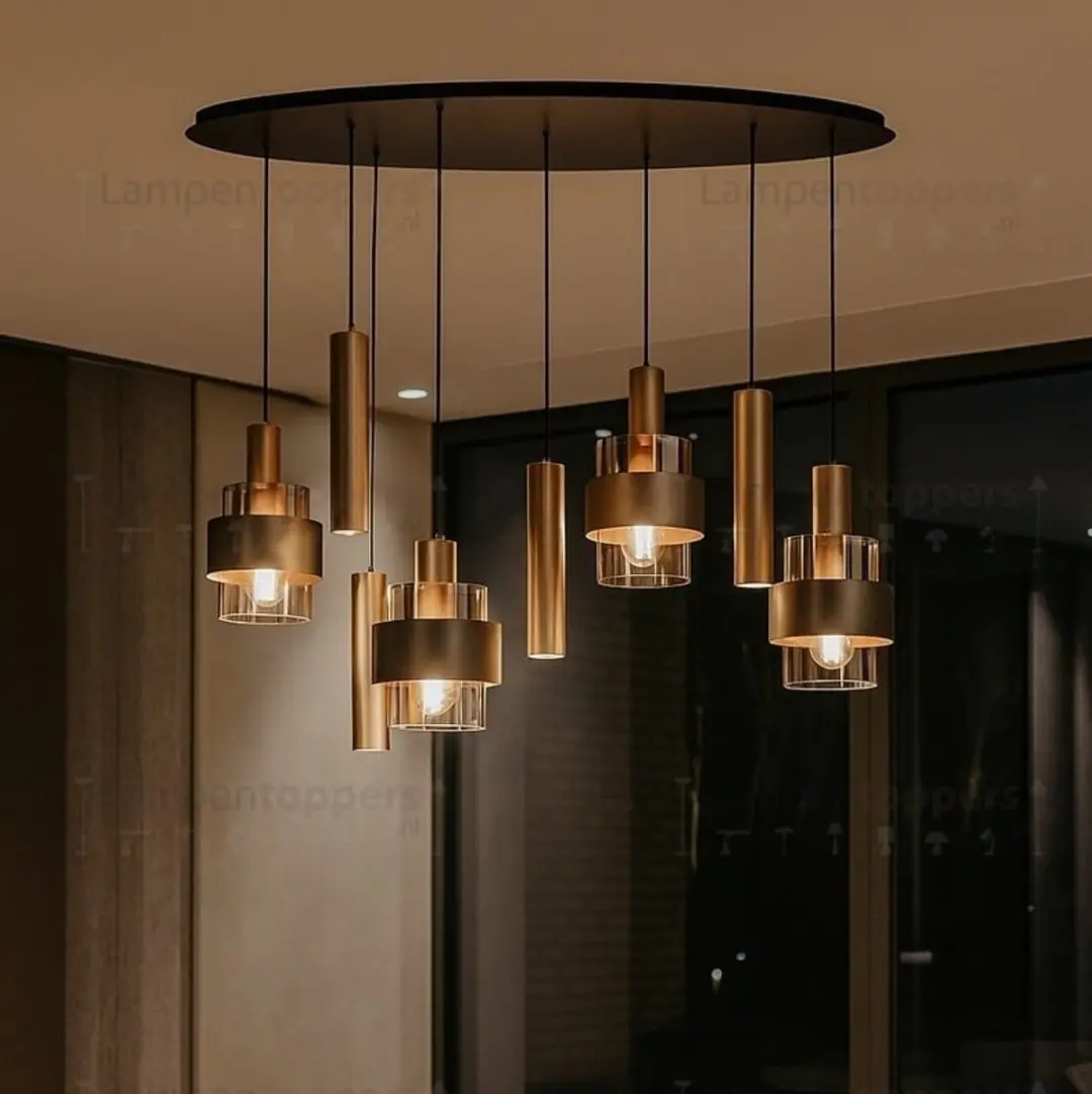Highlight Hanglamp Marrone 3-lichts - Brons/Amber