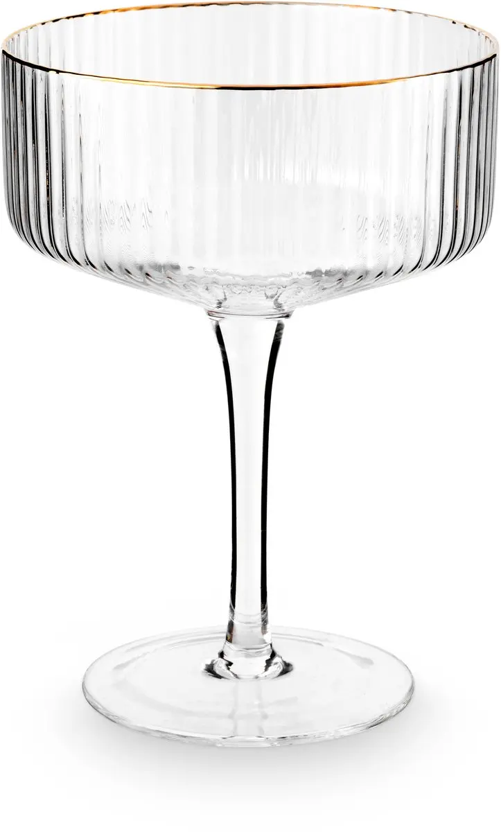 vtwonen Champagne Coupe 57.133.002 - 4 Stuks 230ml - Gouden Rand