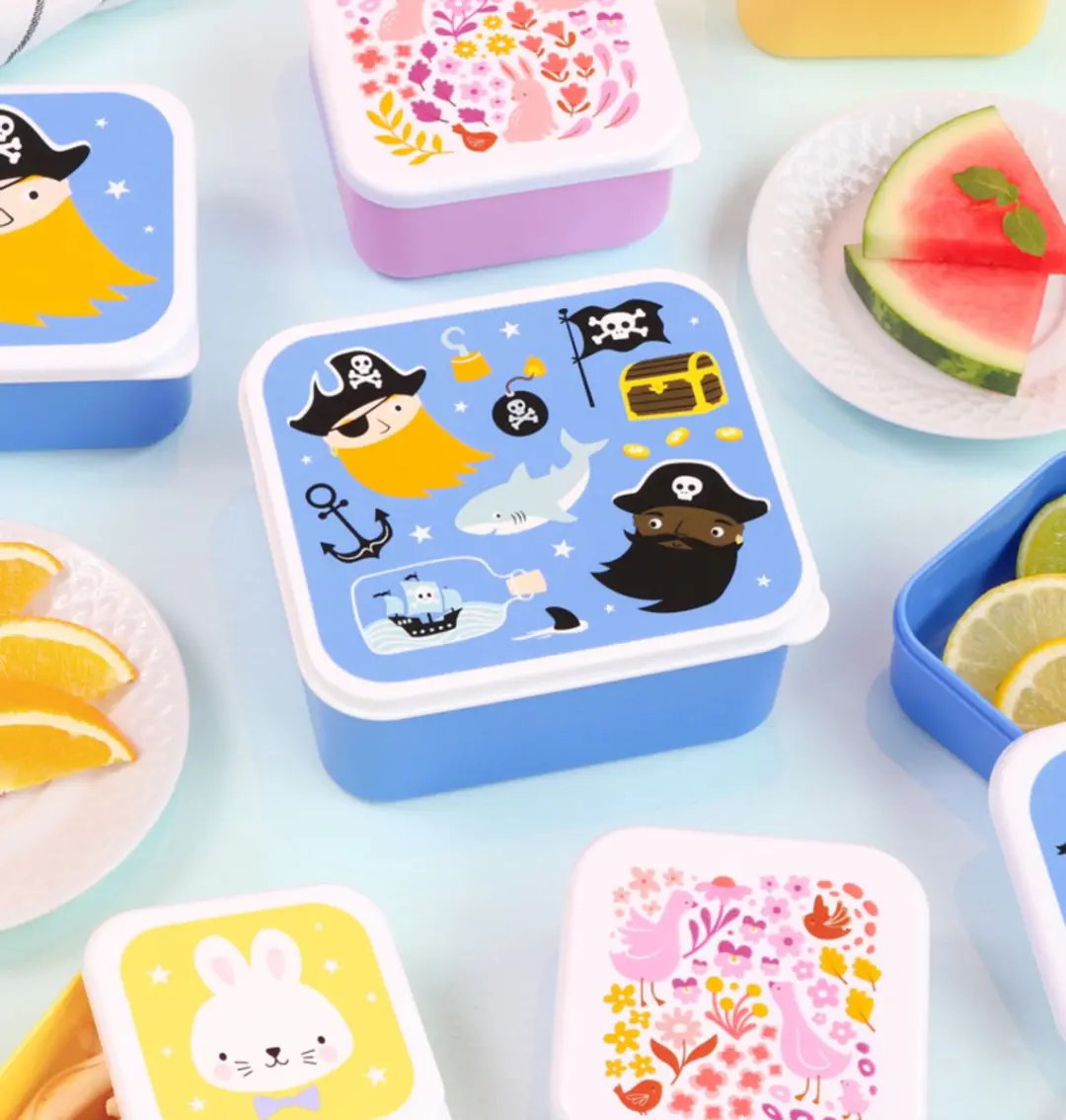 A Little Lovely Company Lunchbox Piraten - 1.5L - 4-delig