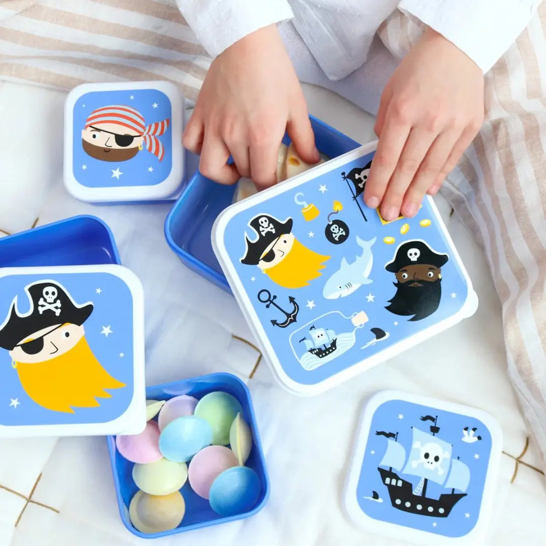 A Little Lovely Company Lunchbox Piraten - 1.5L - 4-delig
