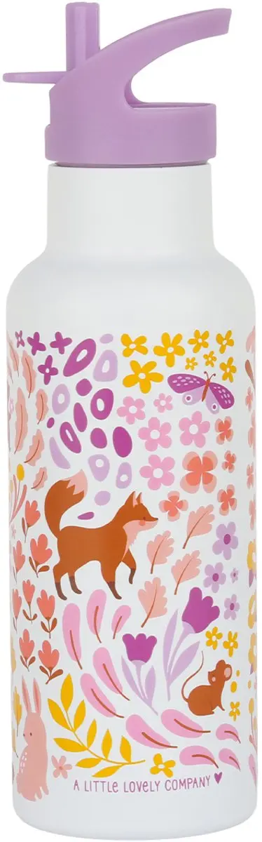 A Little Lovely Company Bloementuin XL Dubbelwandige RVS Drinkfles