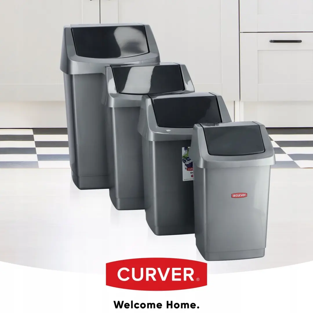 Curver Afvalemmer 25L - Zilver/Grafiet