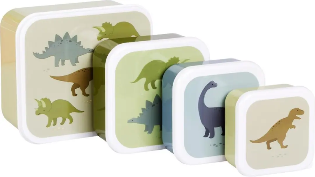 A Little Lovely Company Broodtrommelset Dinosaurussen - 4-delig