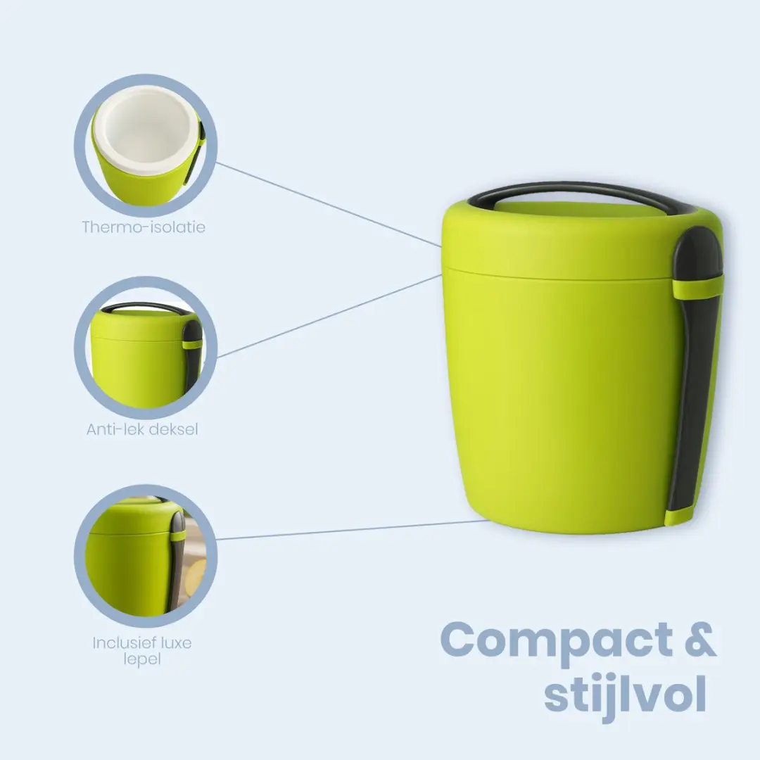 Gusta Luxe Lunchbox 0,7L - 2 Vakken - Groen