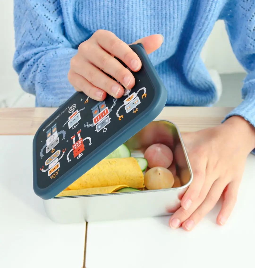 A Little Lovely Company RVS Lunchbox Robots - 0.9L