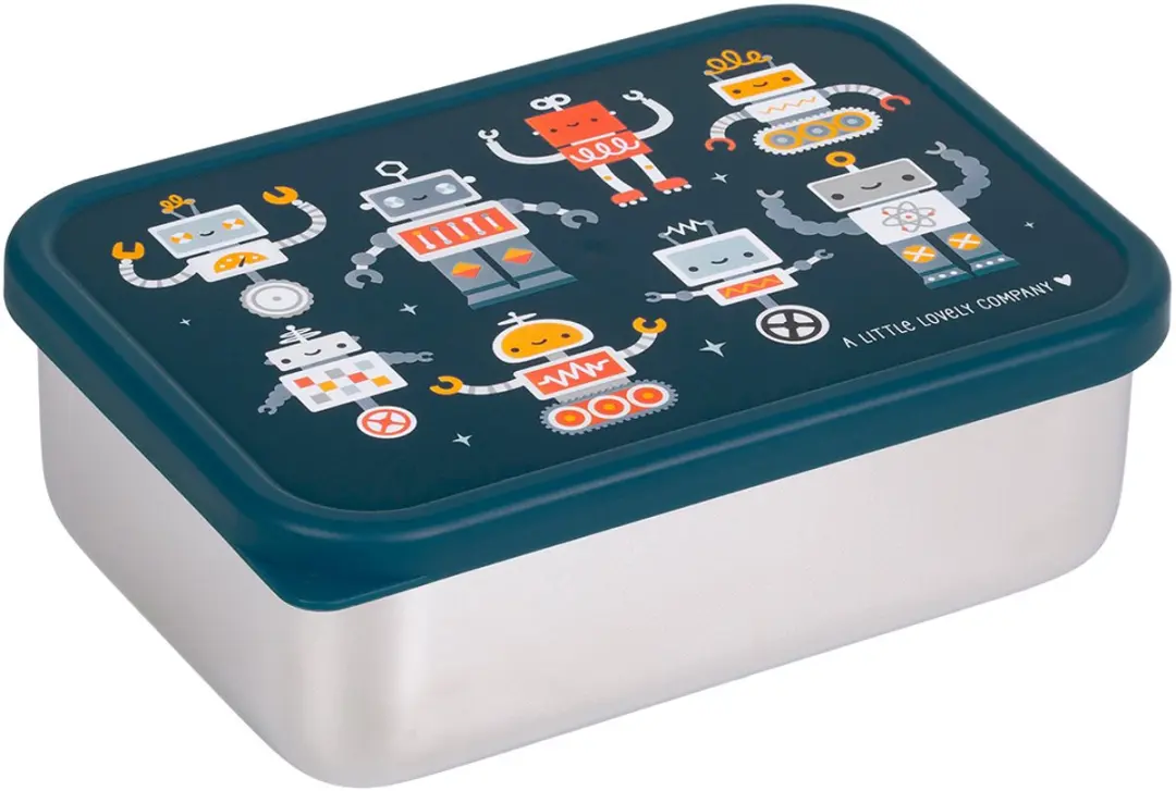 A Little Lovely Company RVS Lunchbox Robots - 0.9L