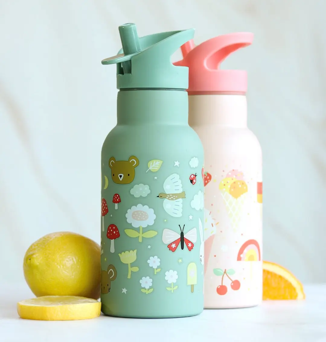 A Little Lovely Company Dubbelwandige RVS Drinkfles Joy - DBSSJO71