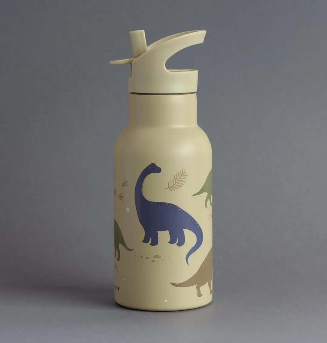 A Little Lovely Company Dubbelwandige RVS Drinkfles Dinosaurussen 400ml
