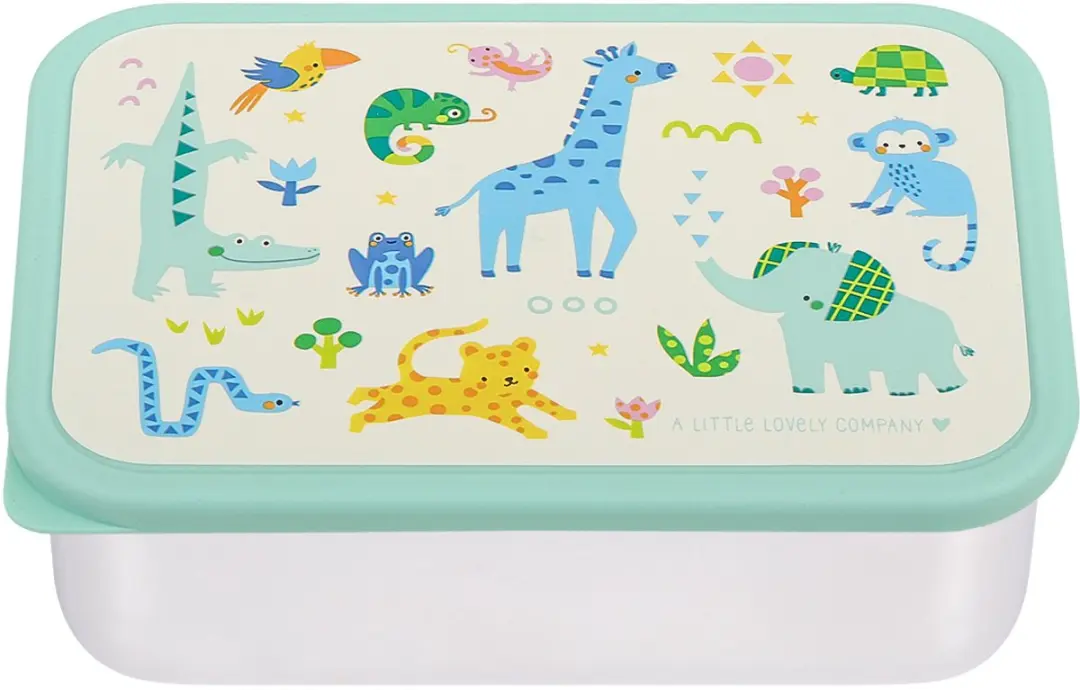 A Little Lovely Company Jungle RVS Lunchbox 0.9L