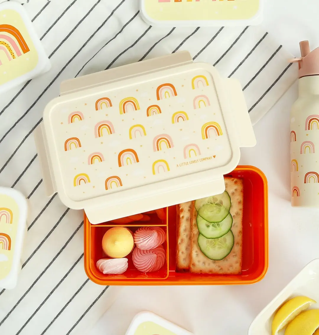 A Little Lovely Company Regenbogen Bento Brooddoos - 3 Vakken