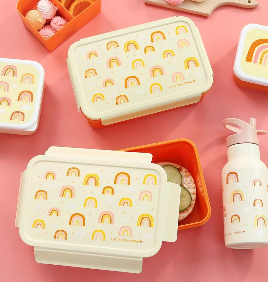 A Little Lovely Company Regenbogen Bento Brooddoos - 3 Vakken