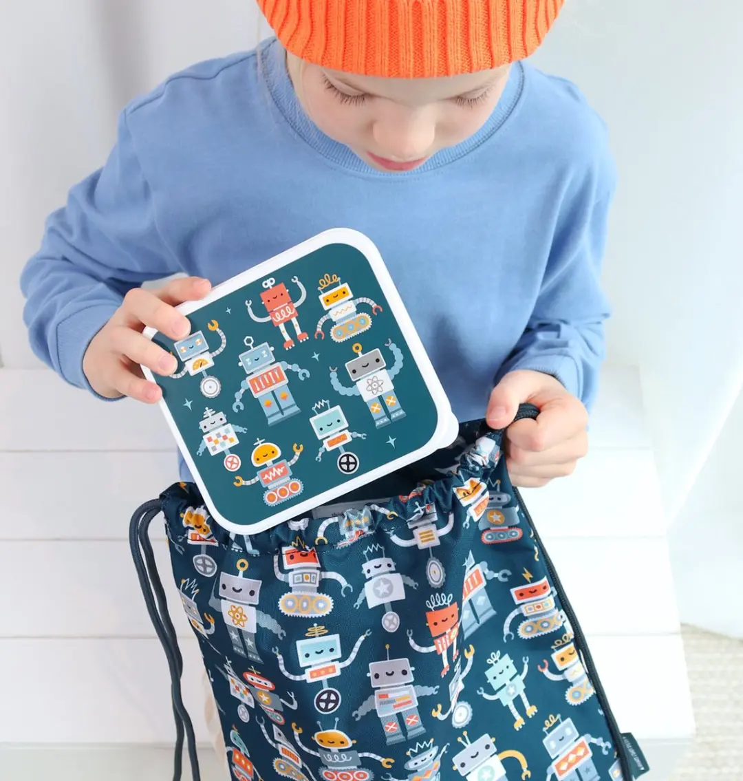 A Little Lovely Company Brooddoos Robots - 4-delig Lunchset