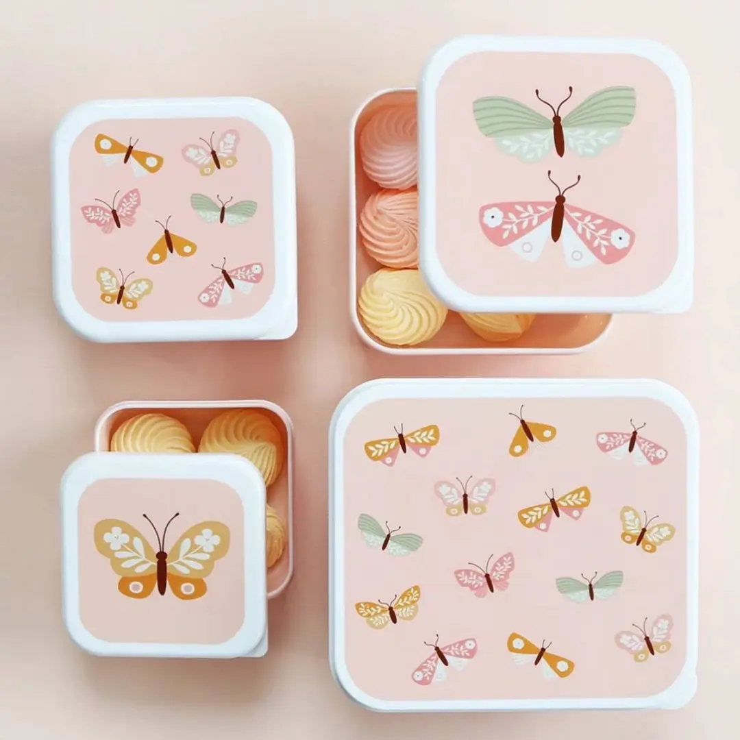 A Little Lovely Company Brooddoos Vlinders - 4-delig Set