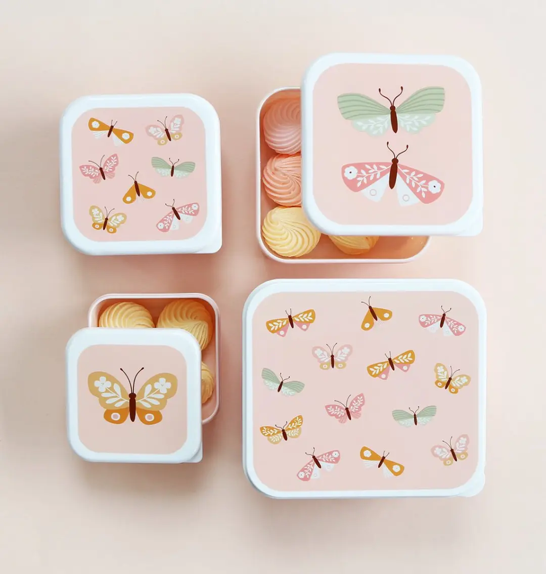 A Little Lovely Company Brooddoos Vlinders - 4-delig Set