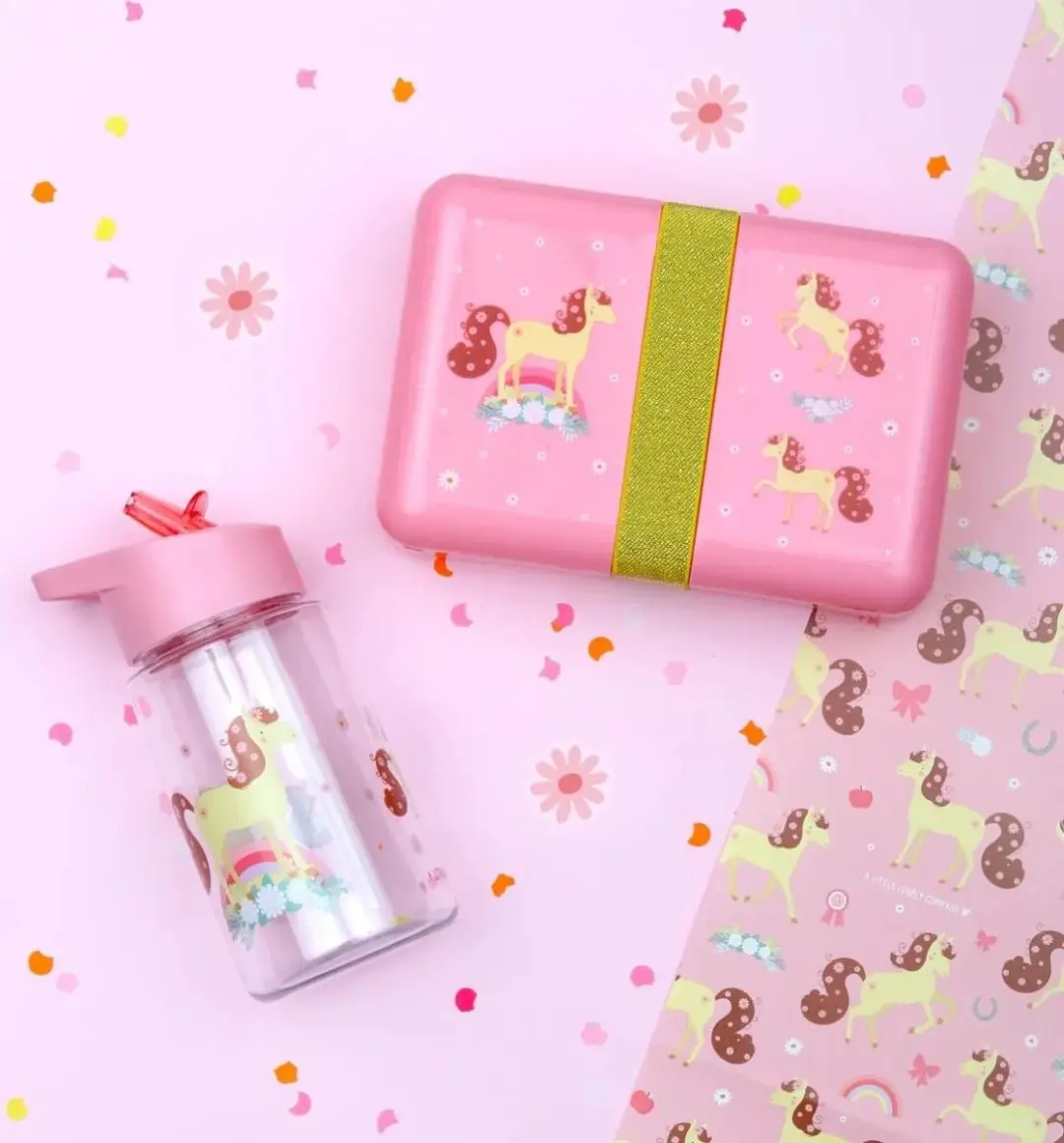 A Little Lovely Company Back to School Set - Drinkfles & Lunchbox - Rood