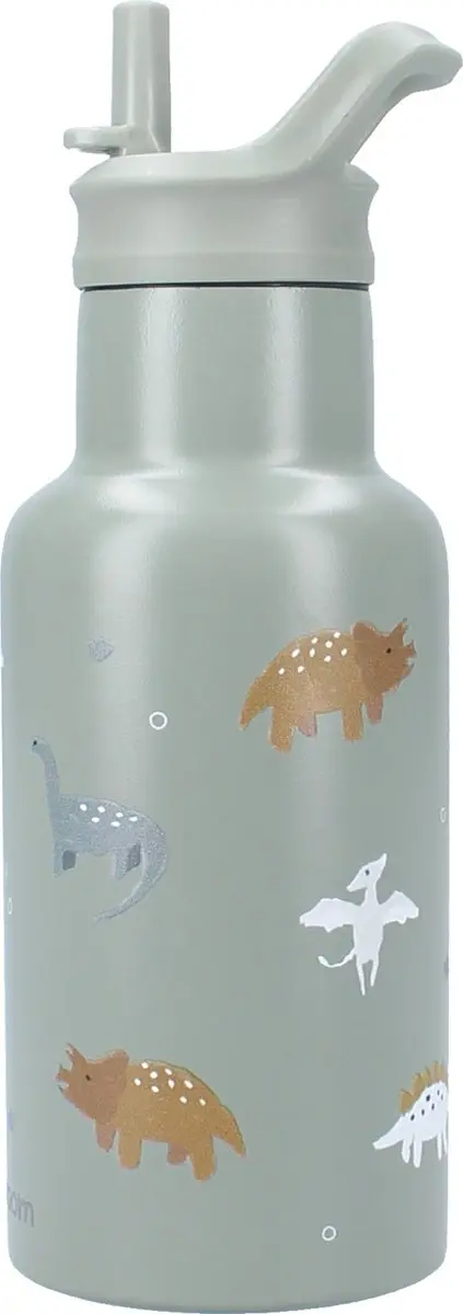 Kidzroom Small Talk Schoolbeker & Drinkfles 350ml - Groen