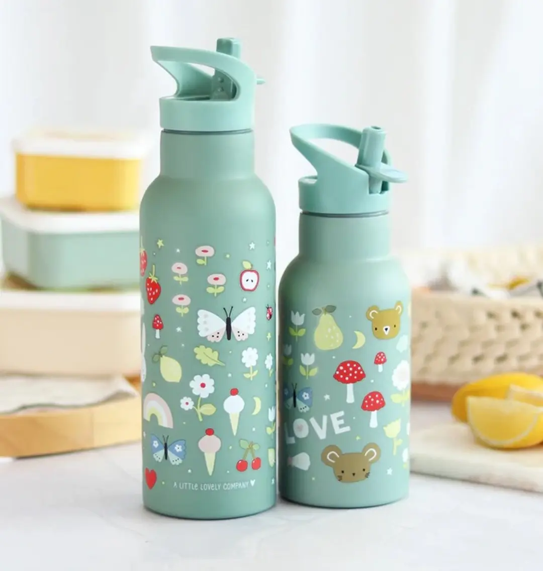 A Little Lovely Company Dubbelwandige RVS Drinkfles Joy - 760ml