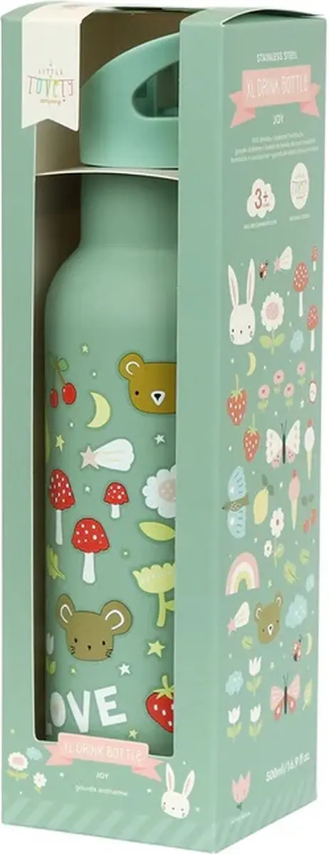A Little Lovely Company Dubbelwandige RVS Drinkfles Joy - 760ml