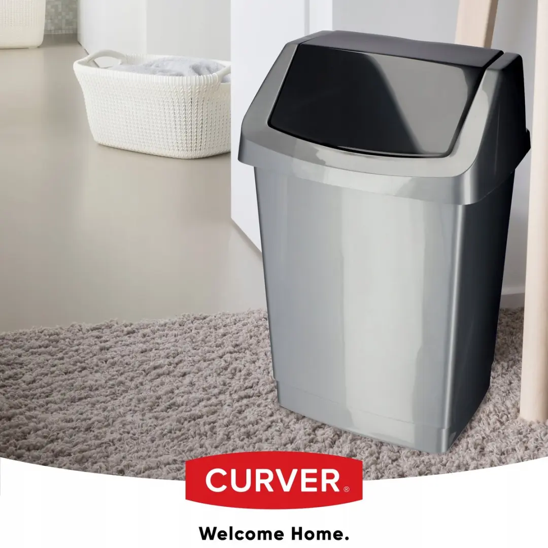 Curver Click-It Afvalemmer 50L - Zilver