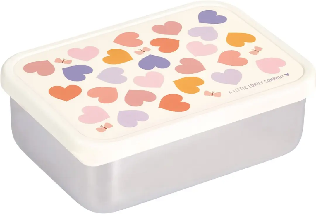 A Little Lovely Company RVS Lunchbox Hartjes - 0.9L
